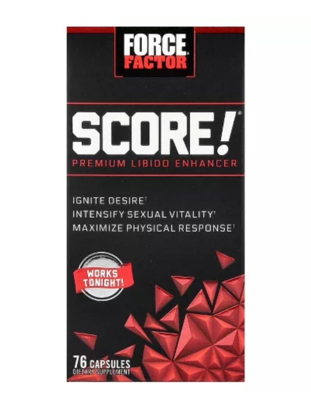 Force Factor SEALED! NIB! Score Premium Libido Enhancer. Sz 76 Caps. R2S!